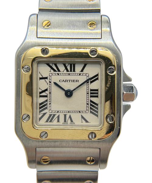 Cartier（カルティエ）Cartier (カルティエ) Santos Galbee サントスガルべSM コンビ Ref.W20012C4 アイボリー文字盤 サイズ:SM/スモール/15.0cm/36.0mm×25.0mmの古着・服飾アイテム
