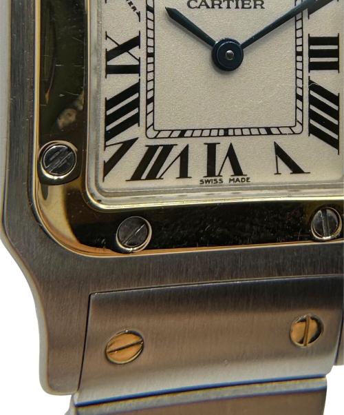 Cartier（カルティエ）Cartier (カルティエ) Santos Galbee サントスガルべSM コンビ Ref.W20012C4 アイボリー文字盤 サイズ:SM/スモール/15.0cm/36.0mm×25.0mmの古着・服飾アイテム