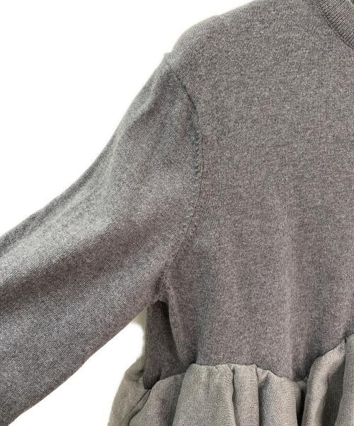 ESTNATION（エストネーション）ESTNATION (エストネーション) シアー ペプラム フレア ニット グレー サイズ:Ｆの古着・服飾アイテム