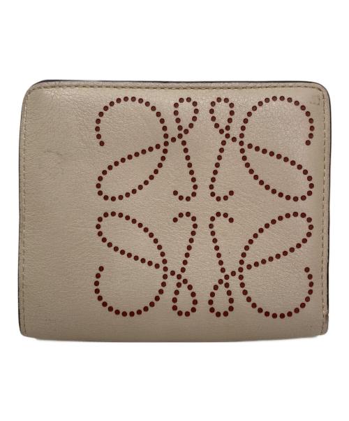 LOEWE（ロエベ）LOEWE (ロエベ) アナグラム ジップウォレット ベージュ×ブラウンの古着・服飾アイテム