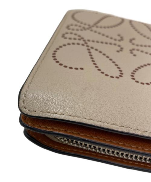 LOEWE（ロエベ）LOEWE (ロエベ) アナグラム ジップウォレット ベージュ×ブラウンの古着・服飾アイテム