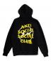 ANTI SOCIAL SOCIAL CLUB (アンチソーシャルソーシャルクラブ) FRAGMENT DESIGN (フラグメントデザイン) バッグロゴプリントパーカー ブラック サイズ:M：6000円