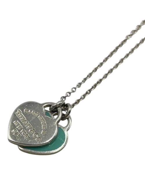 TIFFANY & Co.（ティファニー）TIFFANY & Co. (ティファニー) ミニダブルハートネックレス シルバー×ブルーの古着・服飾アイテム