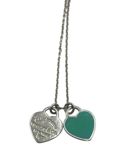 TIFFANY & Co.（ティファニー）TIFFANY & Co. (ティファニー) ミニダブルハートネックレス シルバー×ブルーの古着・服飾アイテム