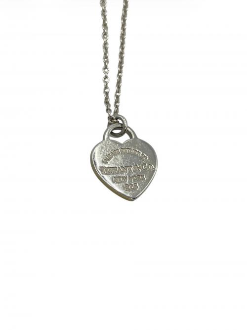 TIFFANY & Co.（ティファニー）TIFFANY & Co. (ティファニー) ミニダブルハートネックレス シルバー×ブルーの古着・服飾アイテム