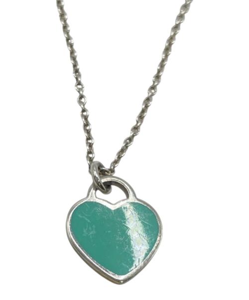 TIFFANY & Co.（ティファニー）TIFFANY & Co. (ティファニー) ミニダブルハートネックレス シルバー×ブルーの古着・服飾アイテム