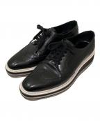 PRADAプラダ）の古着「厚底レースアップレザーシューズ」｜ブラック