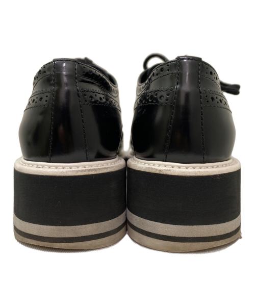 PRADA（プラダ）PRADA (プラダ) 厚底レースアップレザーシューズ ブラック サイズ:37の古着・服飾アイテム