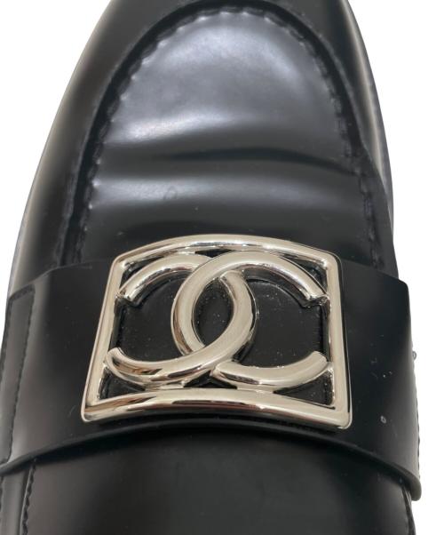 CHANEL（シャネル）CHANEL (シャネル) ココマーク レザー厚底ローファー ブラック サイズ:38の古着・服飾アイテム