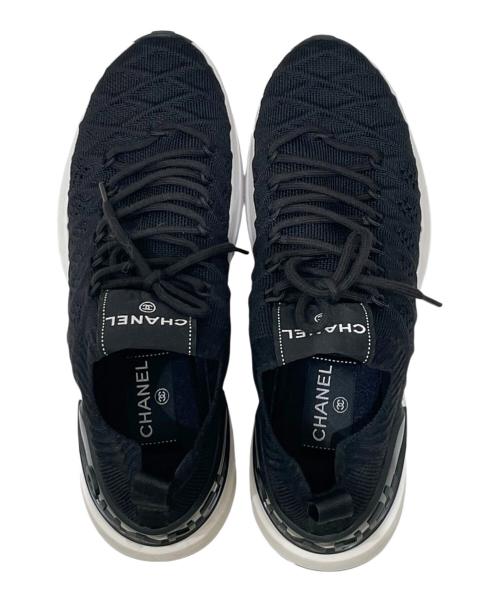 CHANEL（シャネル）CHANEL (シャネル) 20B ココマーク ニット ロゴ スニーカー ブラック サイズ:38の古着・服飾アイテム