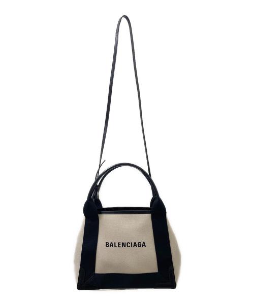 BALENCIAGA（バレンシアガ）BALENCIAGA (バレンシアガ) NAVY CABAS XS アイボリー×ブラック サイズ:XSの古着・服飾アイテム