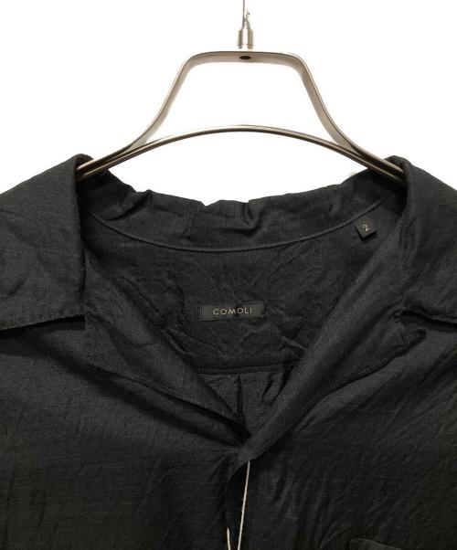 COMOLI（コモリ）COMOLI (コモリ) 24SS ウールシルク 半袖オープンカラーシャツ チャコール サイズ:2の古着・服飾アイテム