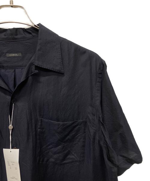 COMOLI（コモリ）COMOLI (コモリ) 24SS ウールシルク 半袖オープンカラーシャツ ネイビー サイズ:2の古着・服飾アイテム