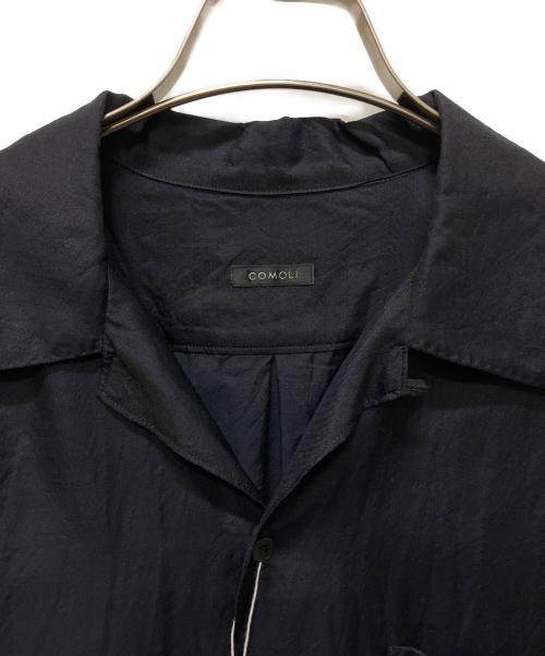COMOLI（コモリ）COMOLI (コモリ) 24SS ウールシルク 半袖オープンカラーシャツ ネイビー サイズ:2の古着・服飾アイテム