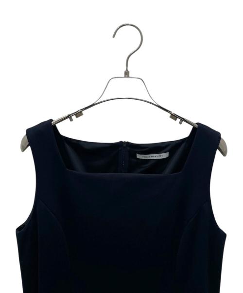 FOXEY NEWYORK（フォクシーニューヨーク）FOXEY NEWYORK (フォクシーニューヨーク) ノースリーブワンピース ネイビー サイズ:40の古着・服飾アイテム