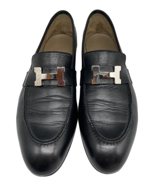 HERMES（エルメス）HERMES (エルメス) モカシン《パリ》 ブラック サイズ:41の古着・服飾アイテム