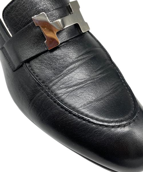 HERMES（エルメス）HERMES (エルメス) モカシン《パリ》 ブラック サイズ:41の古着・服飾アイテム