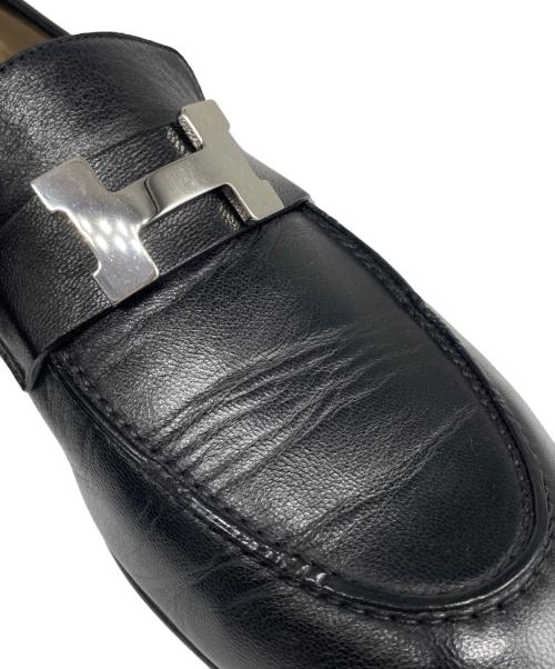 HERMES（エルメス）HERMES (エルメス) モカシン《パリ》 ブラック サイズ:41の古着・服飾アイテム