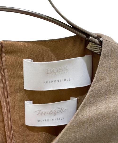 HUGO BOSS（ヒューゴ ボス）HUGO BOSS (ヒューゴ ボス) L/Sワンピース ベージュ サイズ:38の古着・服飾アイテム