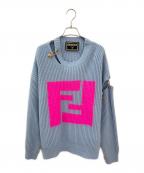 FENDI×VERSACEフェンディ×ヴェルサーチェ）の古着「Cut Out Jumper ニット」｜スカイブルー