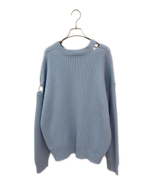 FENDI（フェンディ）FENDI (フェンディ) VERSACE (ヴェルサーチェ) Cut Out Jumper ニット スカイブルー サイズ:44の古着・服飾アイテム