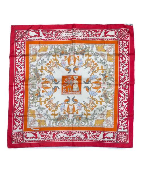 HERMES（エルメス）HERMES (エルメス) カレ90《EARLY AMERICA （古き良きアメリカ）》 レッド×ホワイト サイズ:90の古着・服飾アイテム