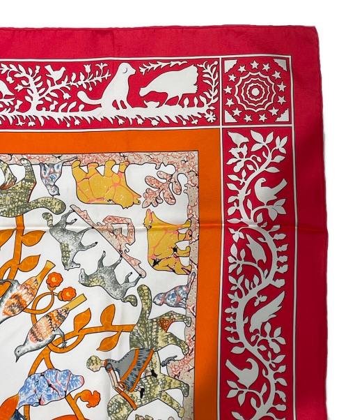 HERMES（エルメス）HERMES (エルメス) カレ90《EARLY AMERICA （古き良きアメリカ）》 レッド×ホワイト サイズ:90の古着・服飾アイテム