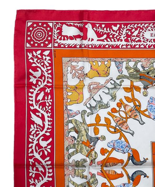 HERMES（エルメス）HERMES (エルメス) カレ90《EARLY AMERICA （古き良きアメリカ）》 レッド×ホワイト サイズ:90の古着・服飾アイテム