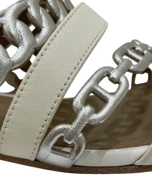 HERMES（エルメス）HERMES (エルメス) アマルフィサンダル ホワイト×シルバー サイズ:37の古着・服飾アイテム