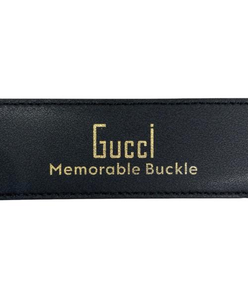 GUCCI（グッチ）GUCCI (グッチ) スネークバックルベルト ブラック×グリーン サイズ:70の古着・服飾アイテム