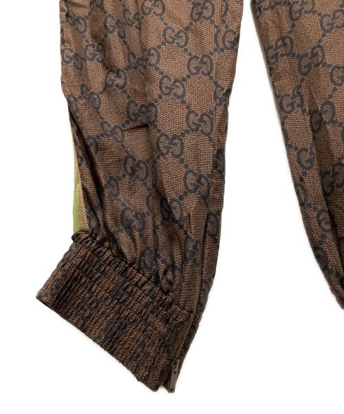 GUCCI（グッチ）GUCCI (グッチ) GGスプリーム ロゴパンツ ブラウン サイズ:Lの古着・服飾アイテム