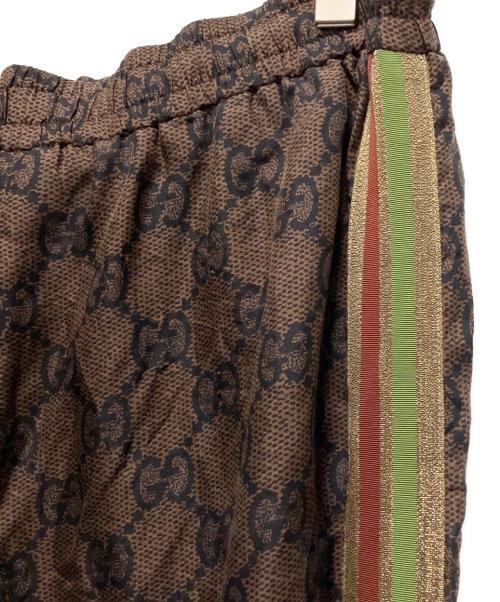 GUCCI（グッチ）GUCCI (グッチ) GGスプリーム ロゴパンツ ブラウン サイズ:Lの古着・服飾アイテム