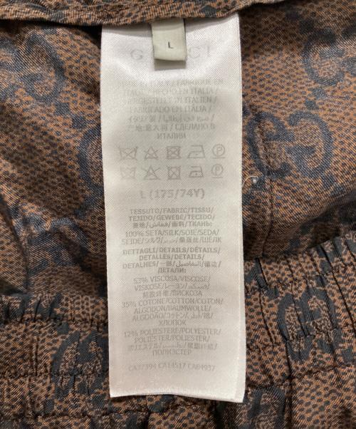 GUCCI（グッチ）GUCCI (グッチ) GGスプリーム ロゴパンツ ブラウン サイズ:Lの古着・服飾アイテム