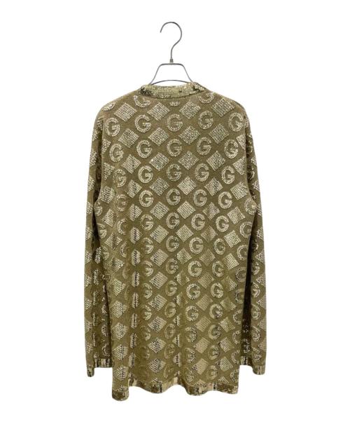 GUCCI（グッチ）GUCCI (グッチ) Gロゴ スパンコールカーディガン ゴールド サイズ:Lの古着・服飾アイテム