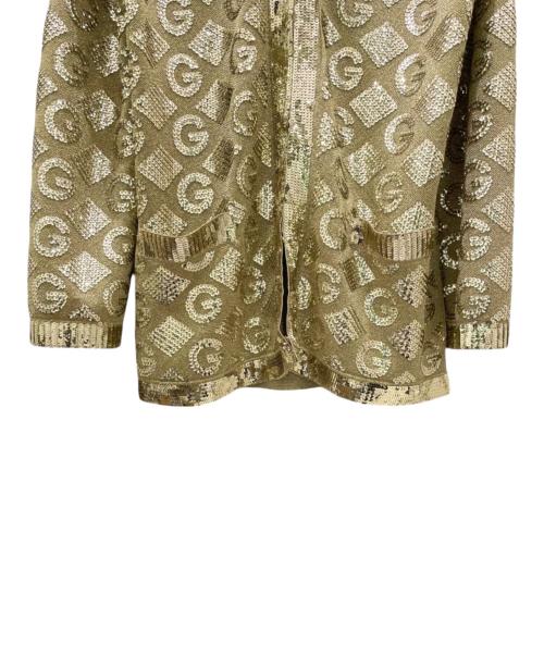 GUCCI（グッチ）GUCCI (グッチ) Gロゴ スパンコールカーディガン ゴールド サイズ:Lの古着・服飾アイテム