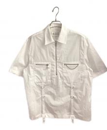Maison Margiela（メゾンマルジェラ）の古着「ジップアップ半袖シシャツ」｜ホワイト