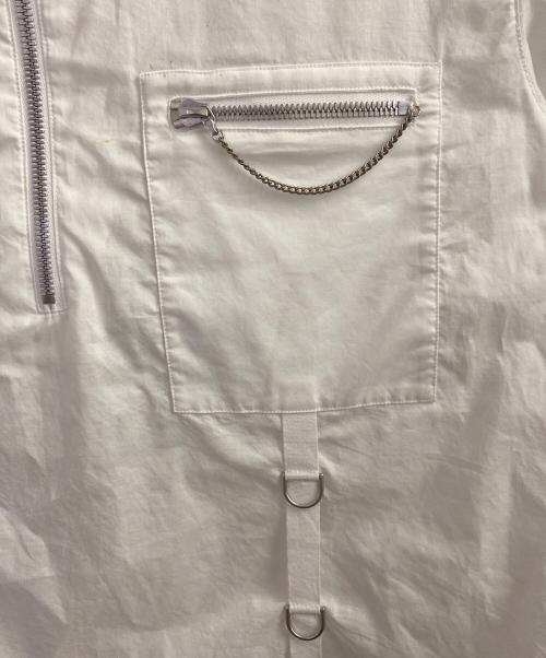 Maison Margiela（メゾンマルジェラ）Maison Margiela (メゾンマルジェラ) ジップアップ半袖シシャツ ホワイト サイズ:40の古着・服飾アイテム