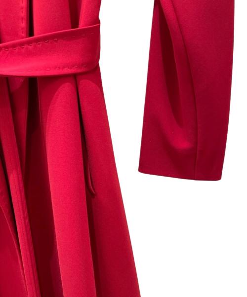 MaxMara（マックスマーラ）MaxMara (マックスマーラ) テーラードカラー ガウン ロング コート レッド サイズ:38の古着・服飾アイテム