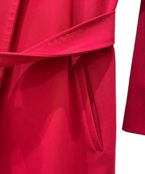 MaxMara（マックスマーラ）MaxMara (マックスマーラ) テーラードカラー ガウン ロング コート レッド サイズ:38の古着・服飾アイテム