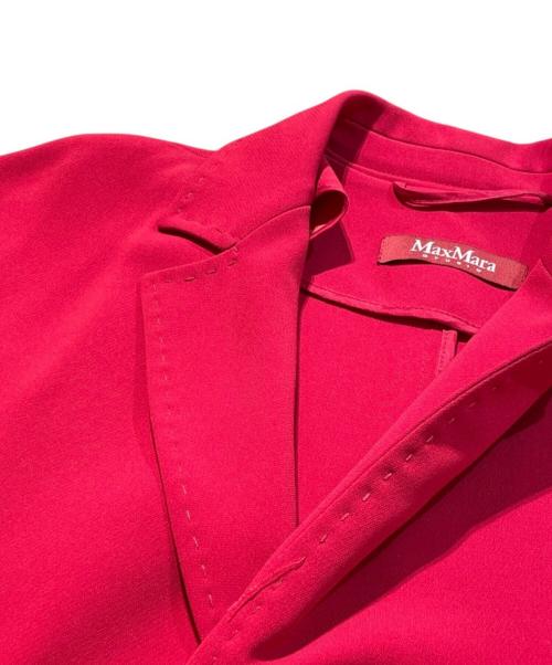 MaxMara（マックスマーラ）MaxMara (マックスマーラ) テーラードカラー ガウン ロング コート レッド サイズ:38の古着・服飾アイテム