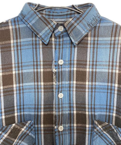SAINT MICHAEL（セントマイケル）SAINT MICHAEL (セントマイケル) FRANNEL SHIRT ブルー サイズ:Mの古着・服飾アイテム
