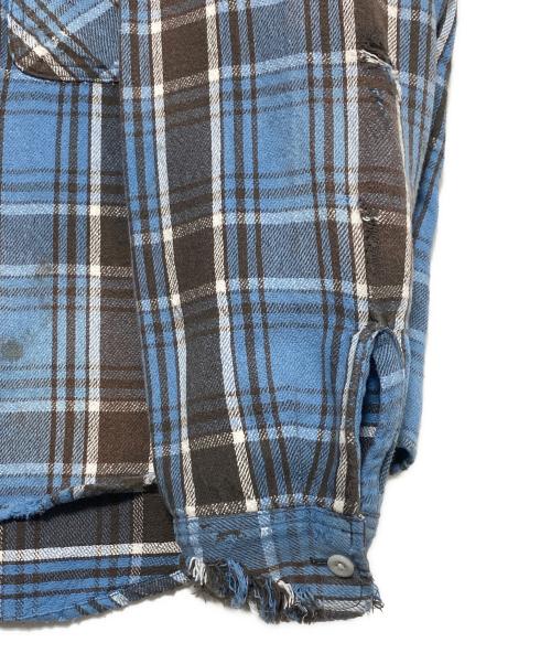 SAINT MICHAEL（セントマイケル）SAINT MICHAEL (セントマイケル) FRANNEL SHIRT ブルー サイズ:Mの古着・服飾アイテム