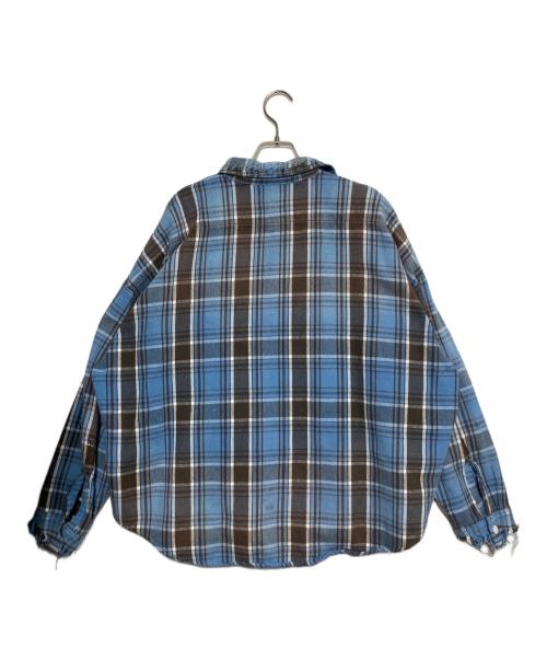 SAINT MICHAEL（セントマイケル）SAINT MICHAEL (セントマイケル) FRANNEL SHIRT ブルー サイズ:Mの古着・服飾アイテム
