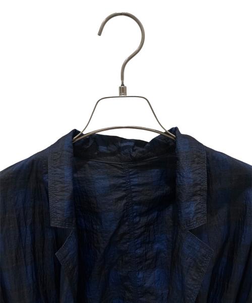 MACPHEE（マカフィー）MACPHEE (マカフィー) チェック柄ナイロンコート ブルー サイズ:36の古着・服飾アイテム