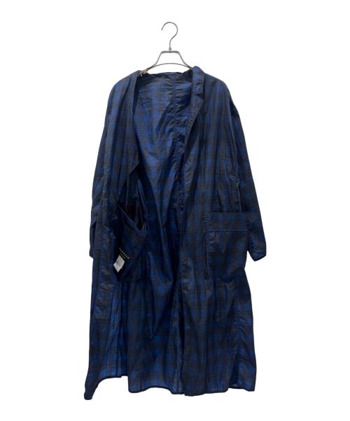 MACPHEE（マカフィー）MACPHEE (マカフィー) チェック柄ナイロンコート ブルー サイズ:36の古着・服飾アイテム