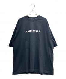 BALENCIAGA（バレンシアガ）の古着「ミラープリントロゴTシャツ/612966TNVR21070」｜ブラック
