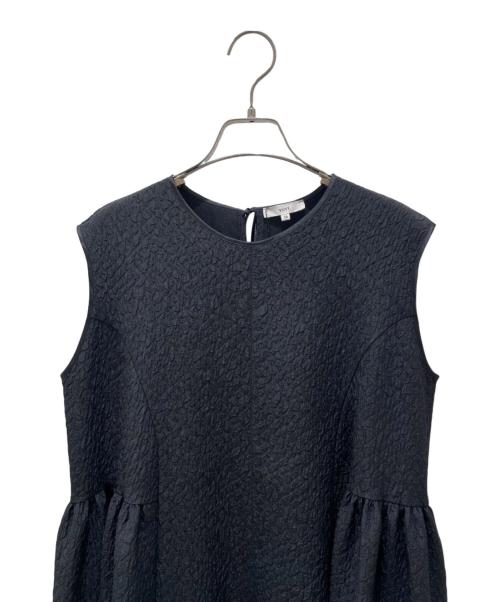 YORI（ヨリ）YORI (ヨリ) フクレサイドギャザーワンピース ブラック サイズ:38の古着・服飾アイテム