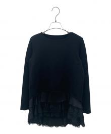 FOXEY（フォクシー）の古着「フリルキャミソール付長袖カットソー」｜ブラック