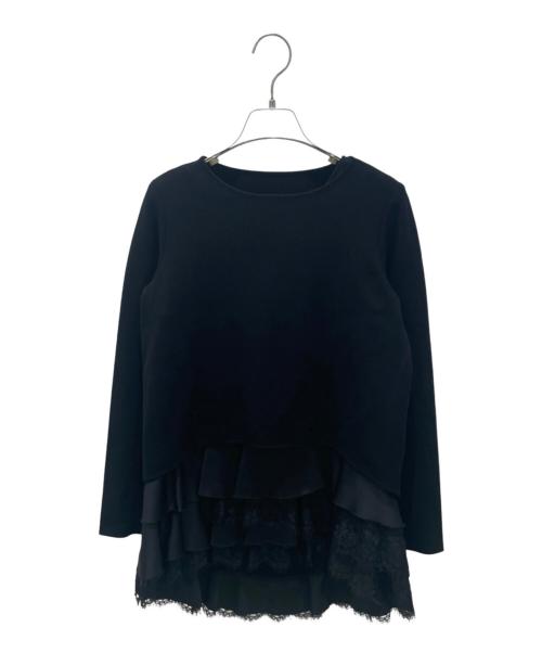 FOXEY（フォクシー）FOXEY (フォクシー) フリルキャミソール付長袖カットソー ブラック サイズ:38の古着・服飾アイテム