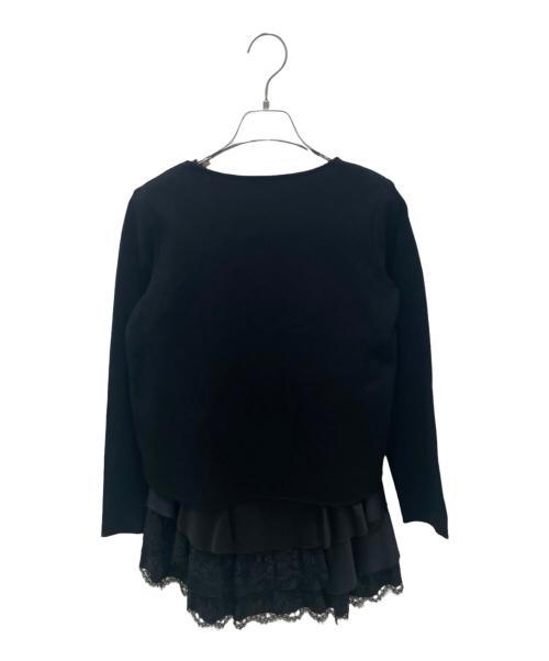 FOXEY（フォクシー）FOXEY (フォクシー) フリルキャミソール付長袖カットソー ブラック サイズ:38の古着・服飾アイテム